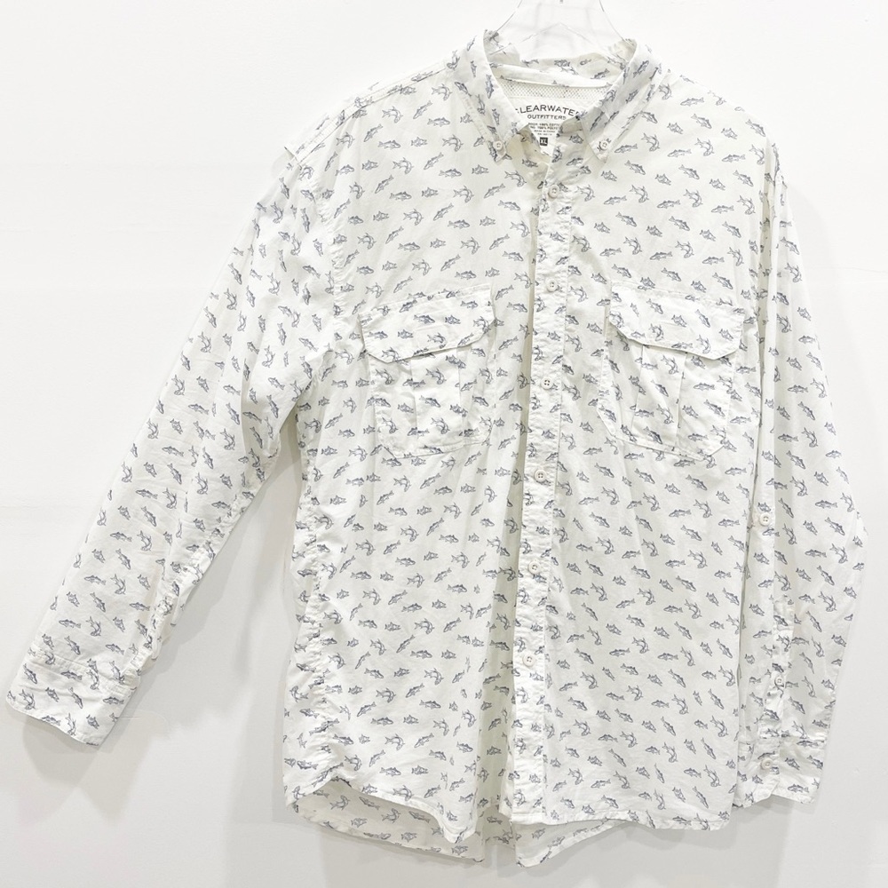 Clearwater Cotton Fish Long Sleeve Vented Shirt XL